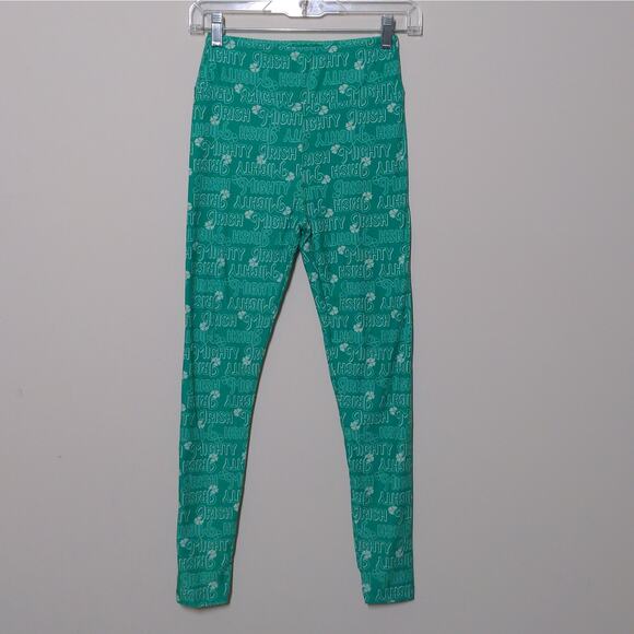 LuLaRoe Leggings in Mighty Irish Print Shamrock St Patrick's Day – One Size - Picture 4 of 8